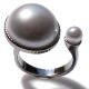 Δαχτυλίδι φο μπιζού ορείχαλκος με πέρλες σε ασημί χρώμα BZ-RG-00318