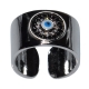 Δαχτυλίδι φο μπιζού ορείχαλκος ματάκι evil eye με λευκούς κρυστάλλους σε ασημί χρώμα BZ-RG-00426