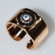 Δαχτυλίδι φο μπιζού ματάκι evil eye με λευκούς κρυστάλλους σε ροζ χρυσό χρώμα BZ-RG-00427 Εικόνα 2