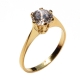 Χειροποίητο δαχτυλίδι μονόπετρο από επιχρυσωμένο ασήμι 925ο με ημιπολύτιμες πέτρες (ζιργκόν) IJ-010477-G