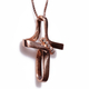 Handmade sterling silver cross 925o with silver chain and cord with rose gold plating and zirconia IJ-090017C Image 2