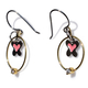 Handmade sterling silver earrings 925o hoops butterflies hearts with gold and silver plating and pink enamel and white zirconia IJ-020130 Image 2