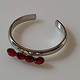Toe ring faux bijoux brass with red crystals in silver color BZ-RG-00403 Image 2