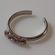 Toe ring faux bijoux brass with pink crystals in silver color BZ-RG-00409 Image 2