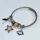 Bracelet faux bijoux brass star lips with multi color crystals in silver color BZ-BR-00507 Image 2