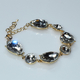 Bracelet faux bijoux brass with white crystals in pale gold color BZ-BR-00510 Image 3