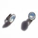 Earrings stainless steel oval clips with iridescent crystals in silver color BZ-ER-00718 Image 4