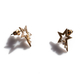 Earrings faux bijoux brass stars with white pearls and white crystals in gold color BZ-ER-00725 Image 4