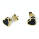 Earrings stainless steel hearts with black crystals in gold color BZ-ER-00736