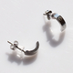 Earrings stainless steel half circles in silver color BZ-ER-00739 Image 2