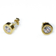 Earrings stainless steel round with white crystals in gold color BZ-ER-00743